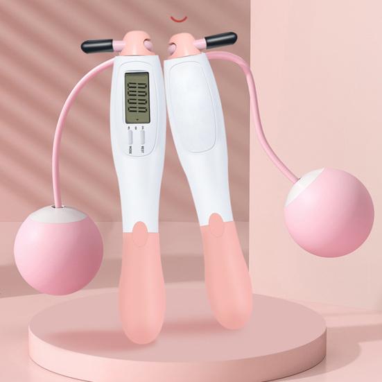 1 Pair Big Ball Jump Rope LCD Screen Four Modes Non-Slip Handle Exercise Fitness Equipment Free Adjustable Smart