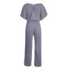 Elegant Jumpsuit Women's Solid Color Short Sleeved Lace Up Slimming Waist Commuting Pantis Fashion Batwing Sleeve