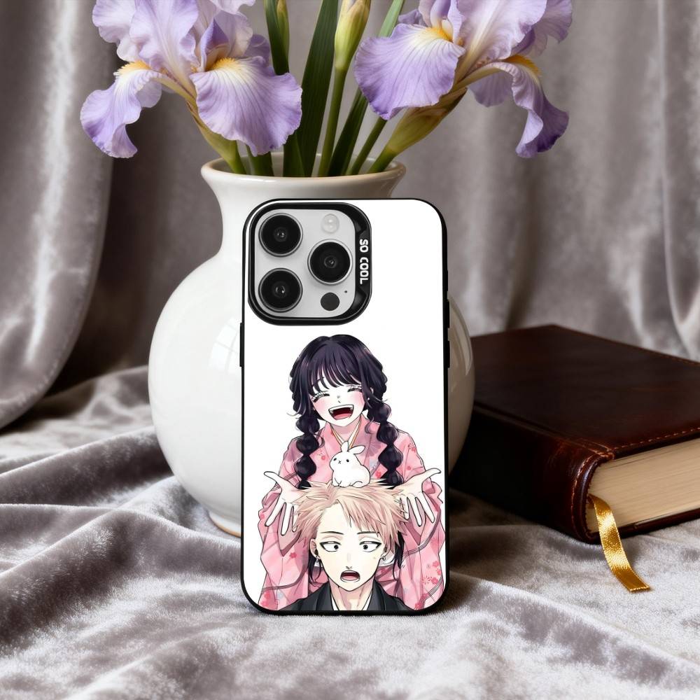 K-Kaoru H-Hana wa Rin to S-Saku Чехол для телефона Для iPhone17,16,15,14,13,12,11 Plus,Pro Max Черный Конфетный Посеребренная Крышка
