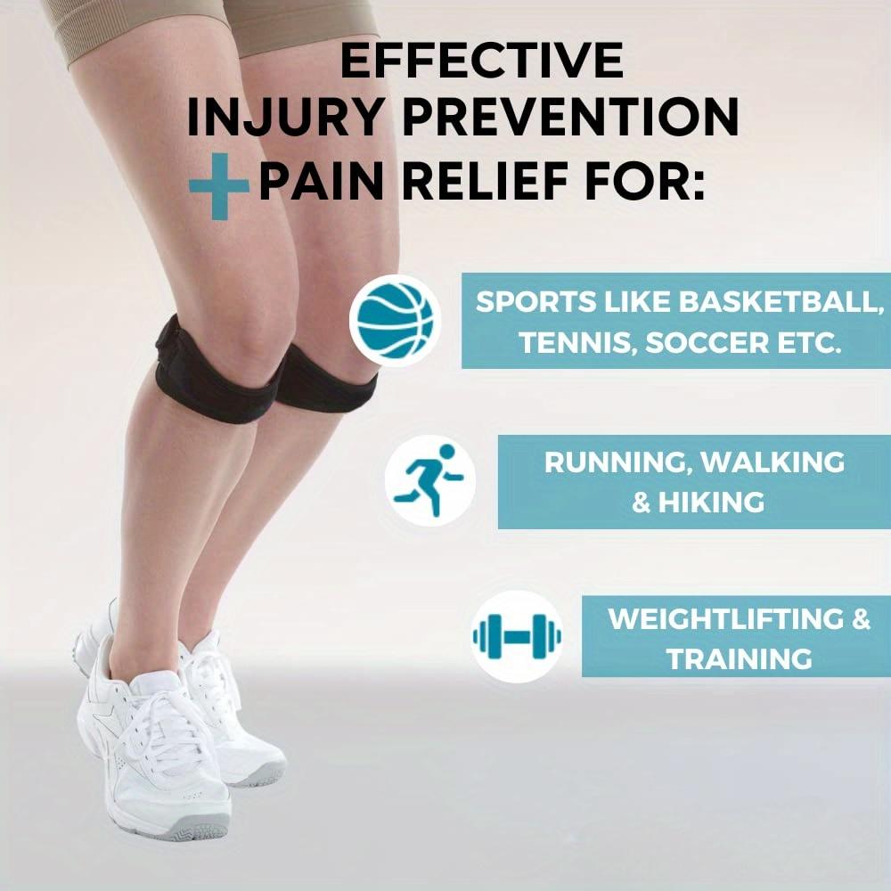Patella Tendon Knee Strap 2 Pack Knee Pain Relief Support Brace Hiking Soccer Basketball Running Jumpers Knee Tennis