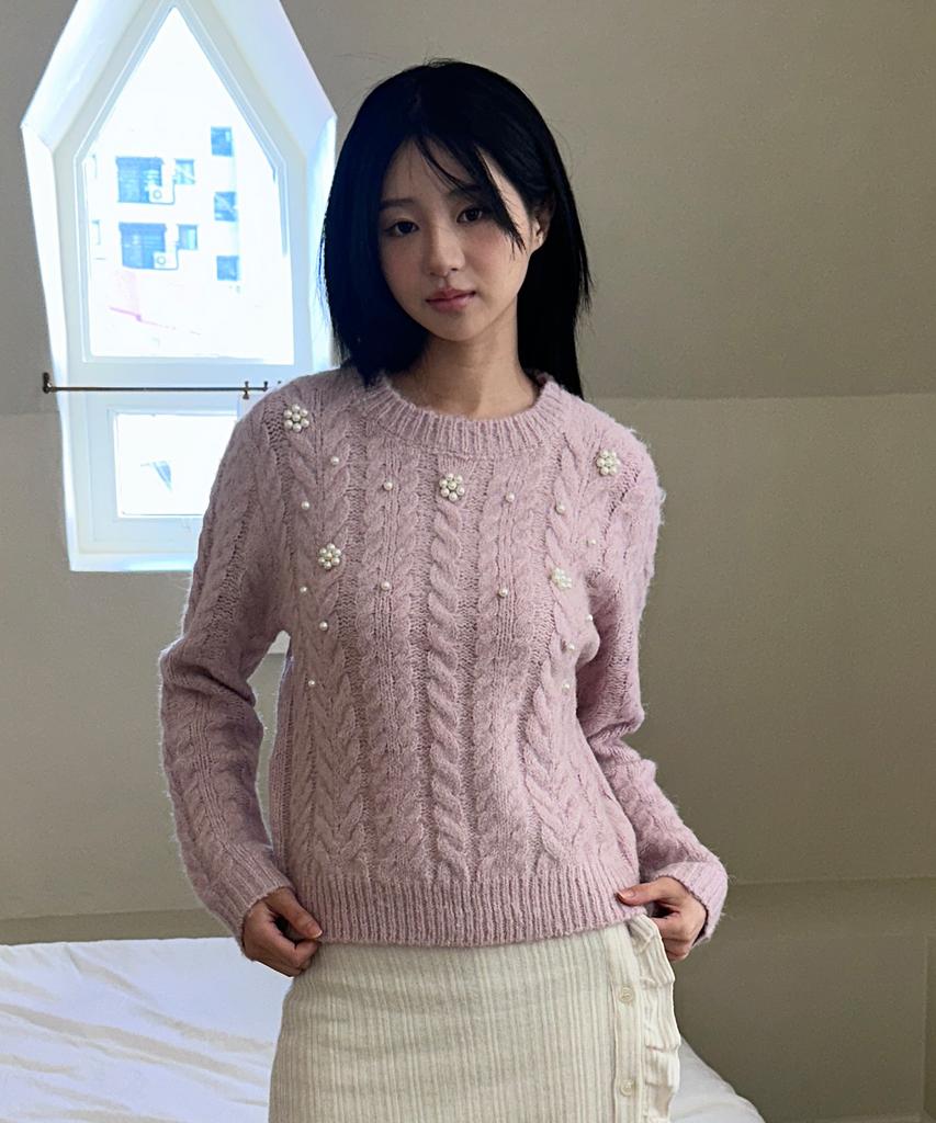 MARGARIN FINGERS Pearl Point Pullover (Pink)