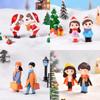 2Pc Mini Christmas Love Couple with Xmas Hat Design Ornament Home Decor Gift Figure Doll DIY Garden Bonsai Decor Resin Craft