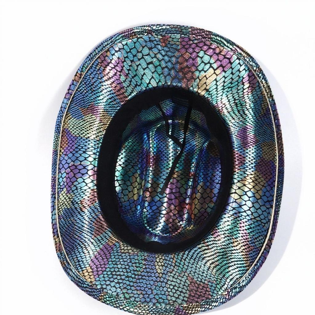 Яркая ковбойская шляпа для вечеринки, флуоресцентная шляпа рыцаря с большими полями, цилиндр в стиле вестерн