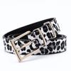 Female Belt Women Horsehair Belt With Leopard Pattern Rose Gold Metal Buckle Hot Sales Pu Belt Accessories For Women
