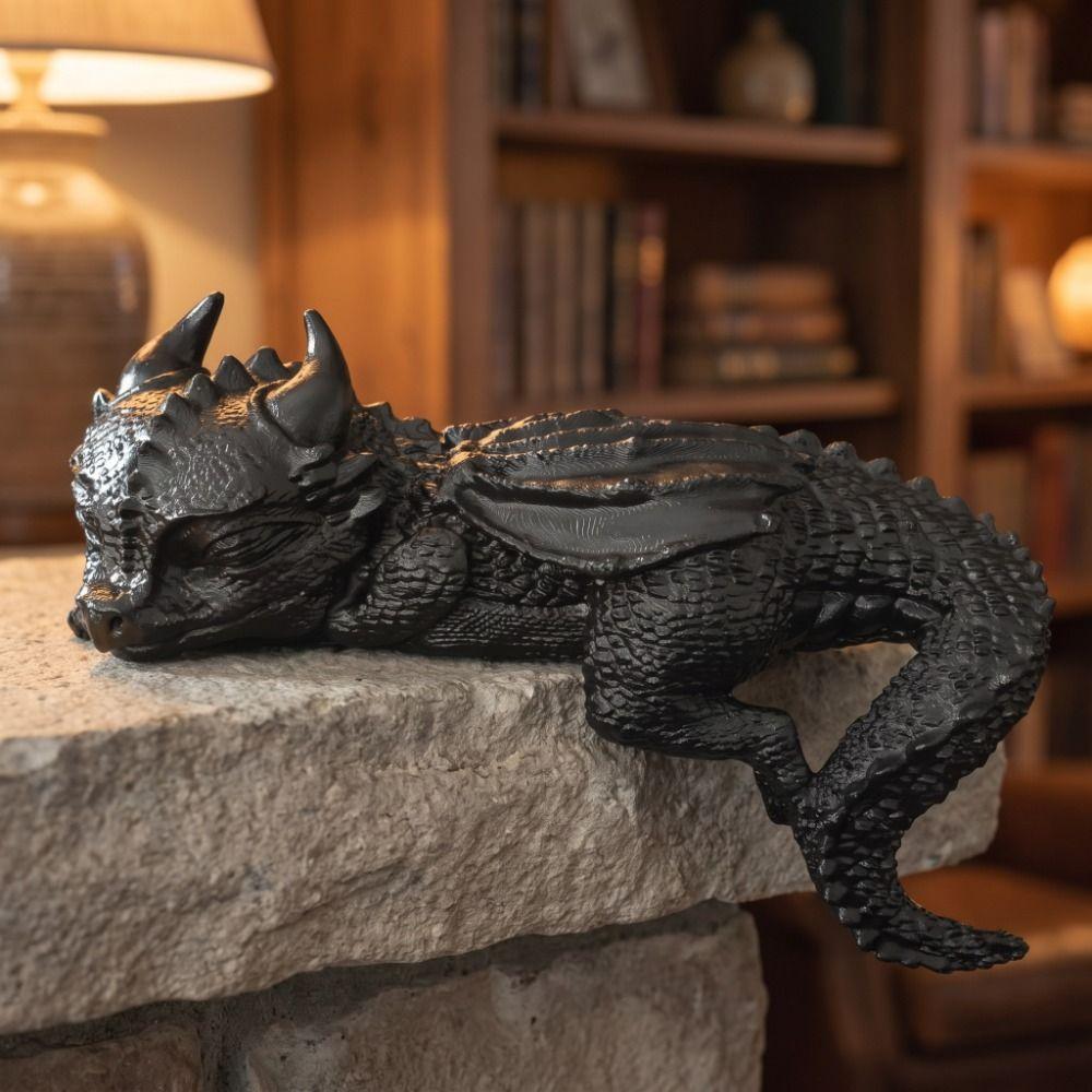 Resin Dragon Sculpture Decoration Bookshelf Ornaments Decorative Desktop Ornament Home Decor