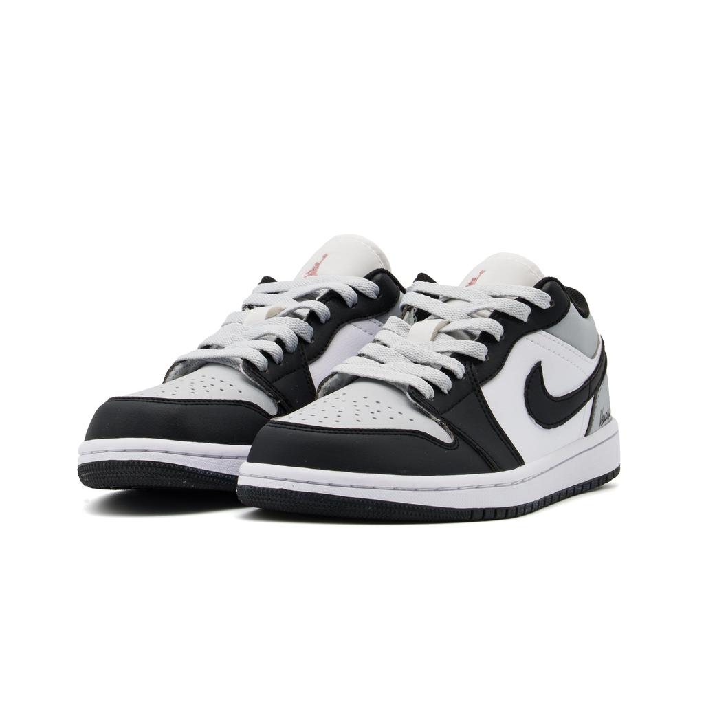 Jordan Air Jordan 1 Abrasion Resistant Low top Skateboard Shoes Unisex Black Gray 553558-165(Team1393-)