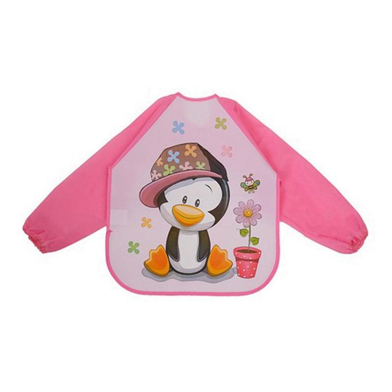 Baby Feeding Feeding Apron Thin Style Long Sleeve Baby Reverse Dressing Drawing Clothes Waterproof Bib