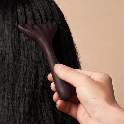 Расческа для меридианного массажа головы Антистатическая Натуральная деревянная Широкозубая Инструмент Гуа Ша с шестью когтями Скребок Спа Стимулирует кровообращение