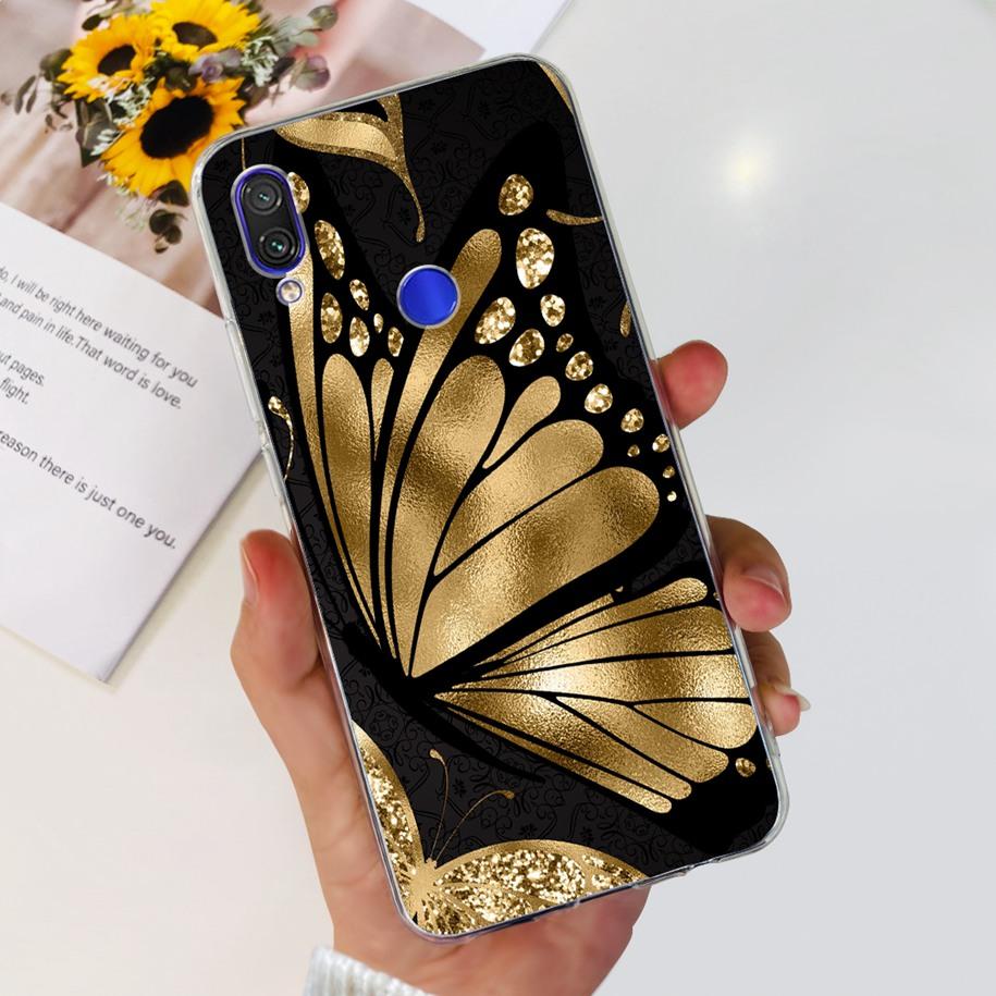 For Xiaomi Redmi Note 7 Case Flower Butterfly Clear Silicone Cover For Redmi Note 7 Pro Note7 Bumper Redmi 7 7A Shockproof Funda