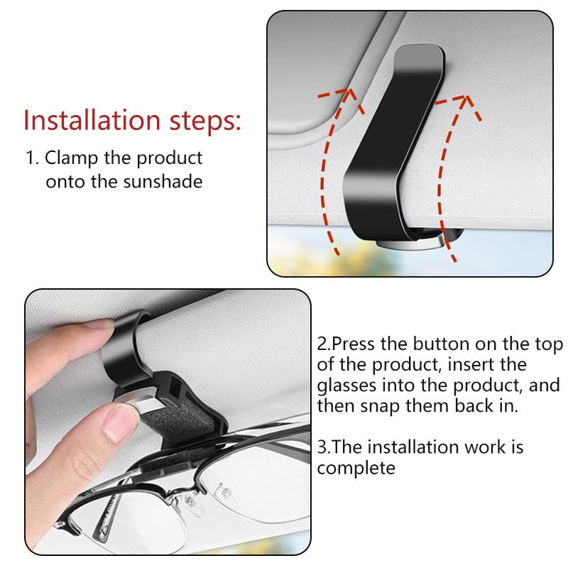 PDYW4 Car Interior Sunglasses Eyeglass Holder Glasses Storage Clip Accessories For Skoda Kodiaq Fabia Kamiq Karoq Octavia 2 3 Rapid