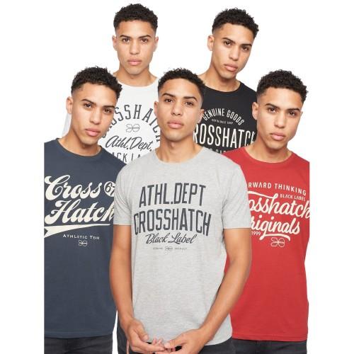 Crosshatch Мужская футболка Luckmoore в ассортименте (Пакет из 5)