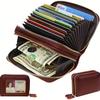 Women's RFID Blocking Leather Zipper Card Wallet Small Purse Credit Card Case Holder for Mother Day Gift