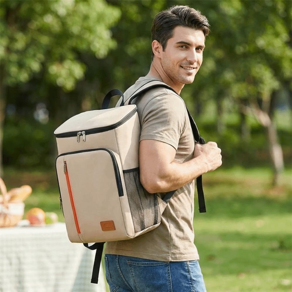 Oxford Portable Thermal Lunch Bag Double Shoulder Large Capacity Cooler Bag Outdoor