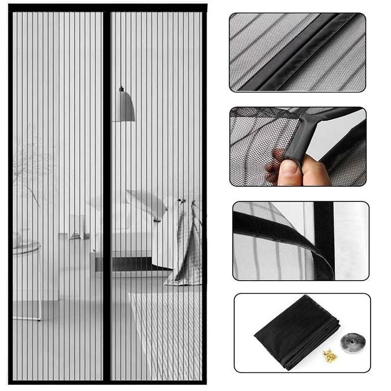 No Punching Magnetic Screen Door Curtain Anti Mosquito Insect Fly Bug Automatic Closing Household Ventilation Door Curtain 1 Set