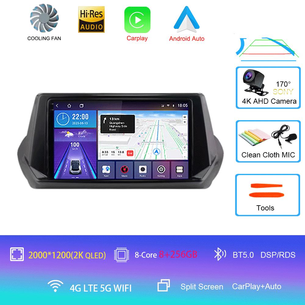 Автомобильное радио Android 14 Carplay Auto для Peugeot 2008 II 2 2019 2020 2021 GPS мультимедийный плеер стерео 360 камера видео 4G+WiFi DSP
