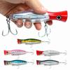 4PCS with 3D Eyes Top Water Popper Lure 12cm 43g Large Popper Seal Lure  Freshwater Fishing