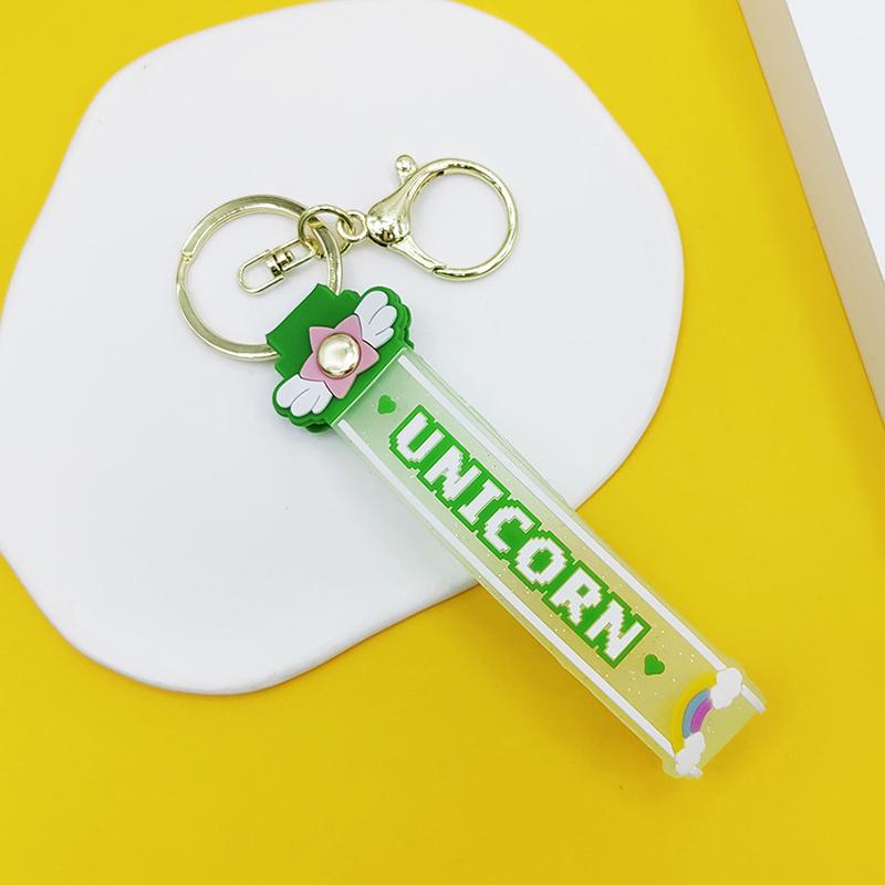 Прозрачный ПВХ мягкий резиновый брелок для ключей английский маленький цветок желе цвета сливы конфетный цвет капли клейкий браслет