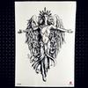 1PC Black Angel Wings Temporary Tattoos For Women Art Fake Tattoo Paper God Death Skull Totem Tatoos
