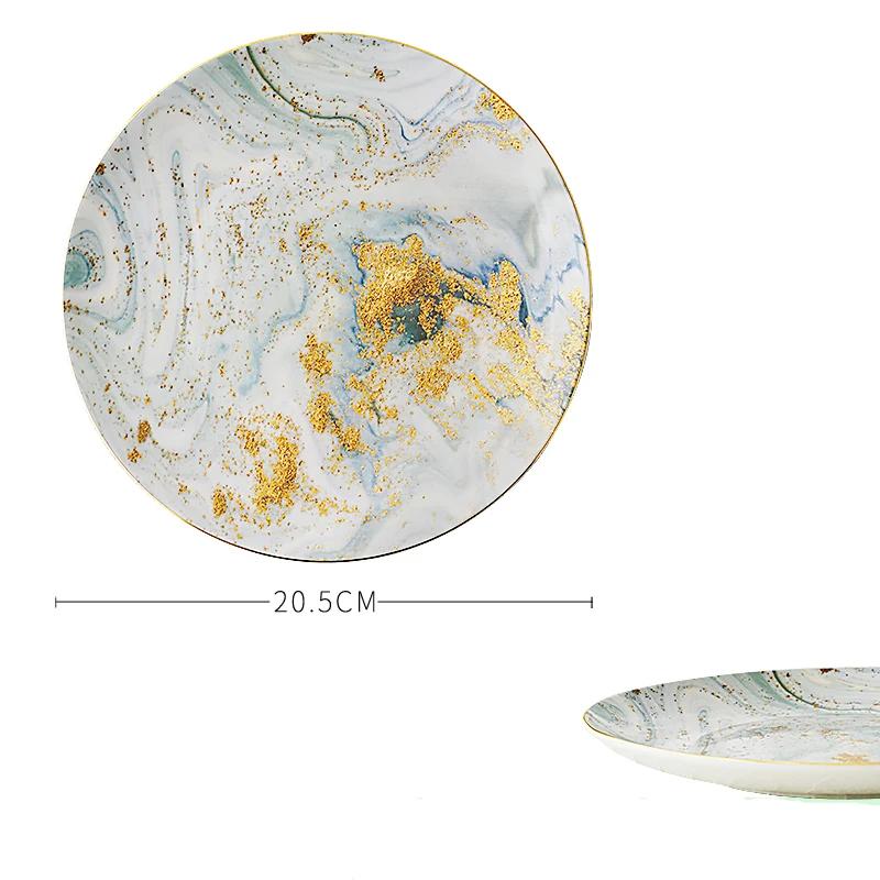 Креативная обеденная тарелка «Звездное небо», легкая роскошная ресторанная тарелка для десерта и салата, изысканная керамическая посуда, миска для супа