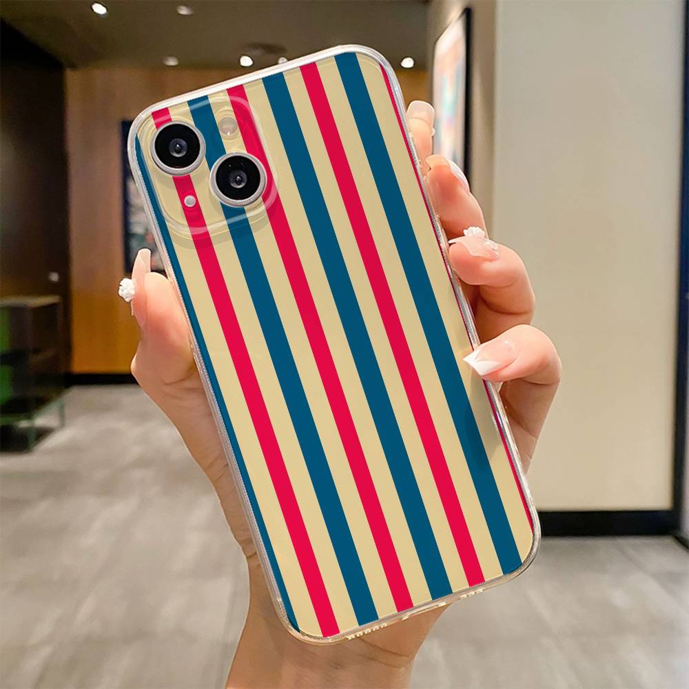 Красочный полосатый чехол для телефона для iPhone 17 16e 16 15 14 13 12 11mini Pro Max X XR XSMAX 8 7 Air Plus Мягкий чехол