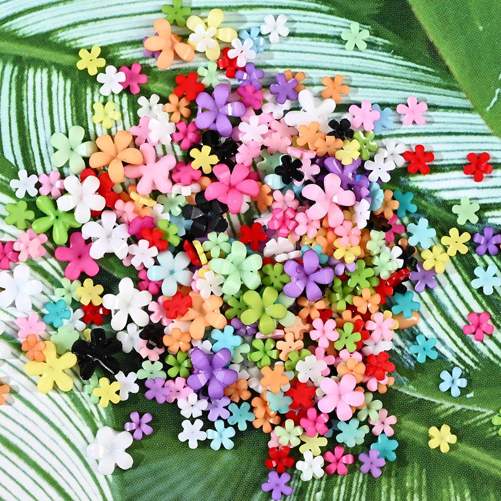 100 шт./пакет 3D акриловые цветы для ногтей подвески смешанного размера цвета украшения для ногтей стразы цветочки ювелирные изделия DIY аксессуары для ногтей