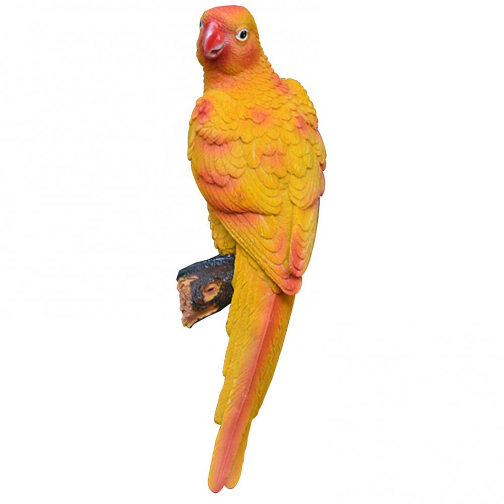 Resin Decor Craft Decoration Simulation Parrot Bird Sculpture Wall Hanging Garden Decoration