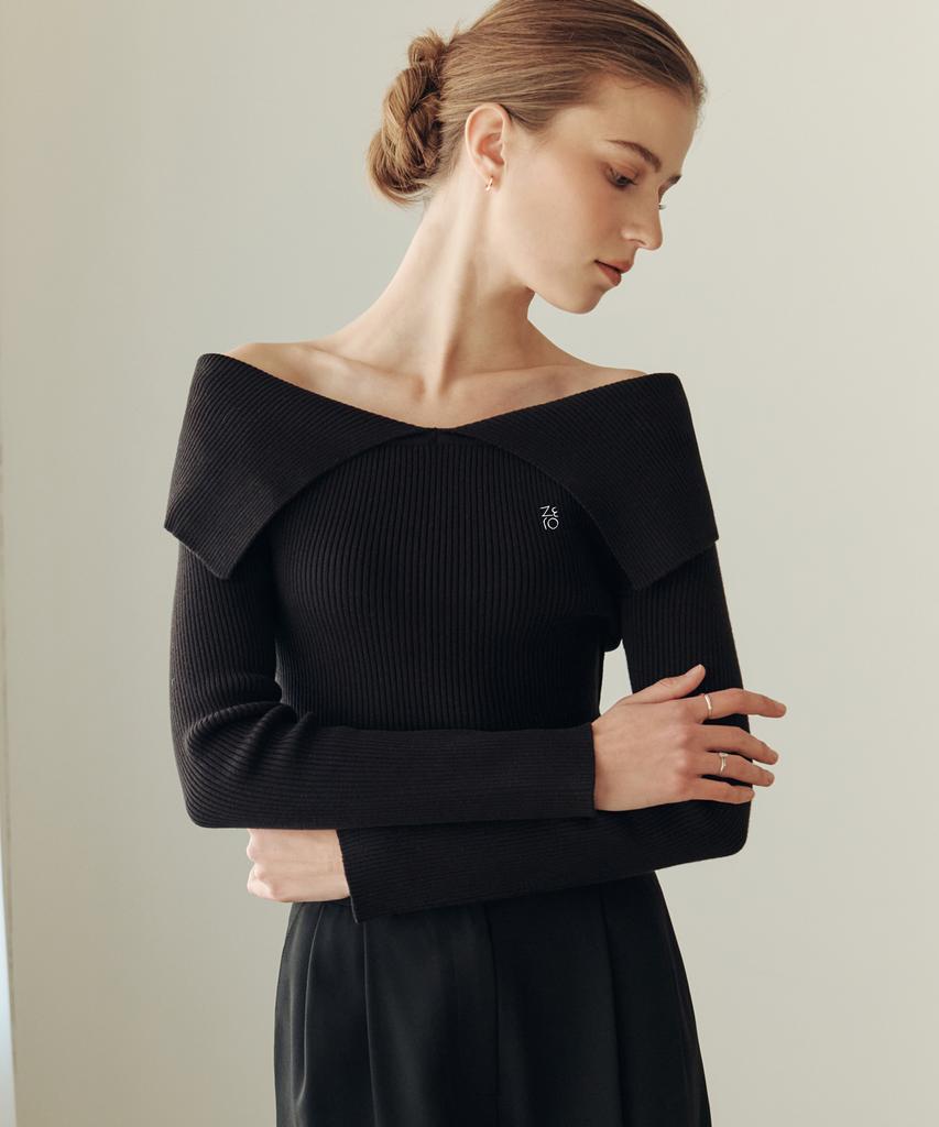 ZEROSTREET [5 Colors] Cape Off-Shoulder Sweater
