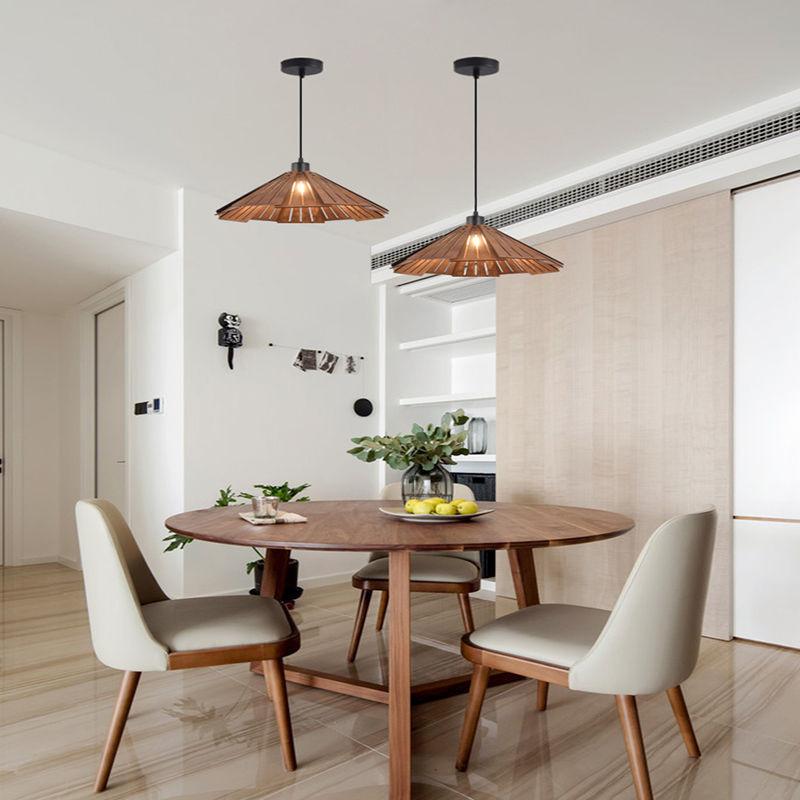 Маленькая люстра для столовой, высококлассная деревянная люстра, регулируемый ретро потолочный светильник, лампа для чайной комнаты, подвесной светильник для балкона