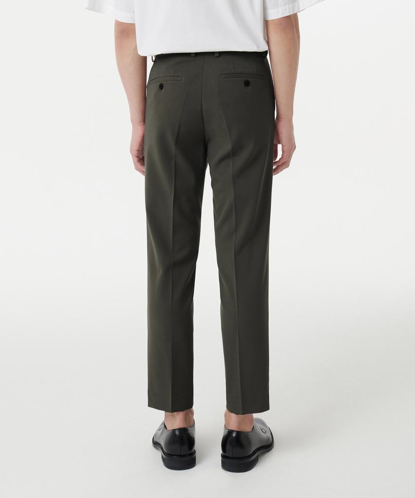 MUSINSA STANDARD Tapered Hidden Banding Crop Slacks [Dusty Khaki]
