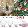 10pcs Transparent Plastic Christmas Balls, Christmas Tree Hanging Decorations, Wedding, Party, and Vacation Home Decorations