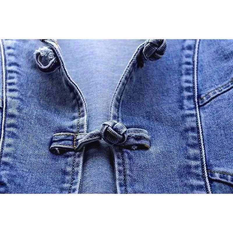 Вышитая джинсовая куртка с воротником-стойкой, женское короткое пальто, винтажная свободная куртка-стрейч в стиле шинуазри, теплая рубашка с длинными рукавами, осень