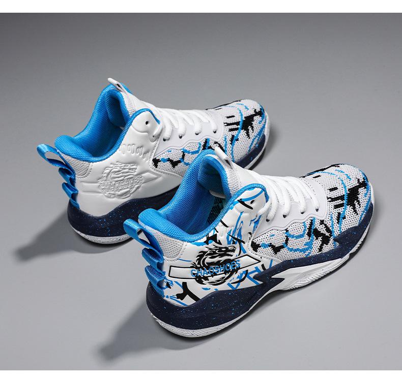 New Spring Men's Basketball Shoes: Breathable Mesh Sneakers for Youth, Students, and Big Children. Large Sizes Available.