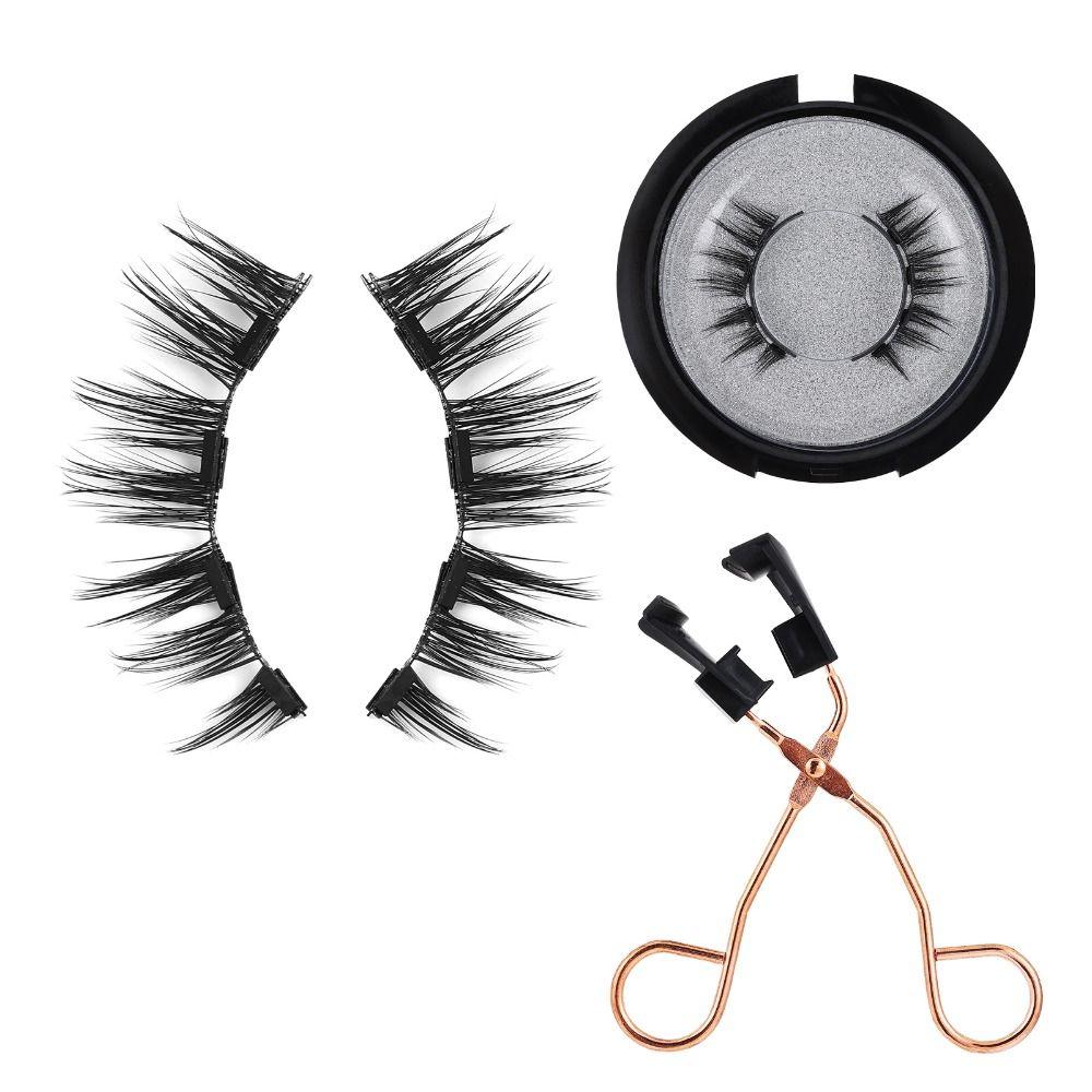 Easy to Wear With Applicator Reusable Eye Makeup Tools 2 Magnets Magnetic Eyelashes