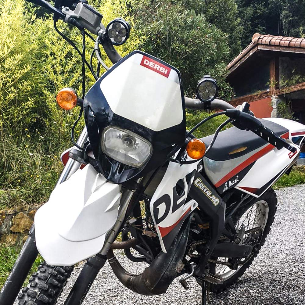 Aoling Мотоциклетная противотуманная фара Фара Вспомогательная мотоциклетная противотуманная фара Светодиодная подфара Противотуманная 12V 24V Белый Постоянный свет Диаметр хомута 2 штуки Свет, Свет,