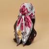 Satin Square Scarf Women Muslim Hijab Elegant  Print Silk Neckerchief Shawl Wraps Headband Handle Hair Accessories Bandana