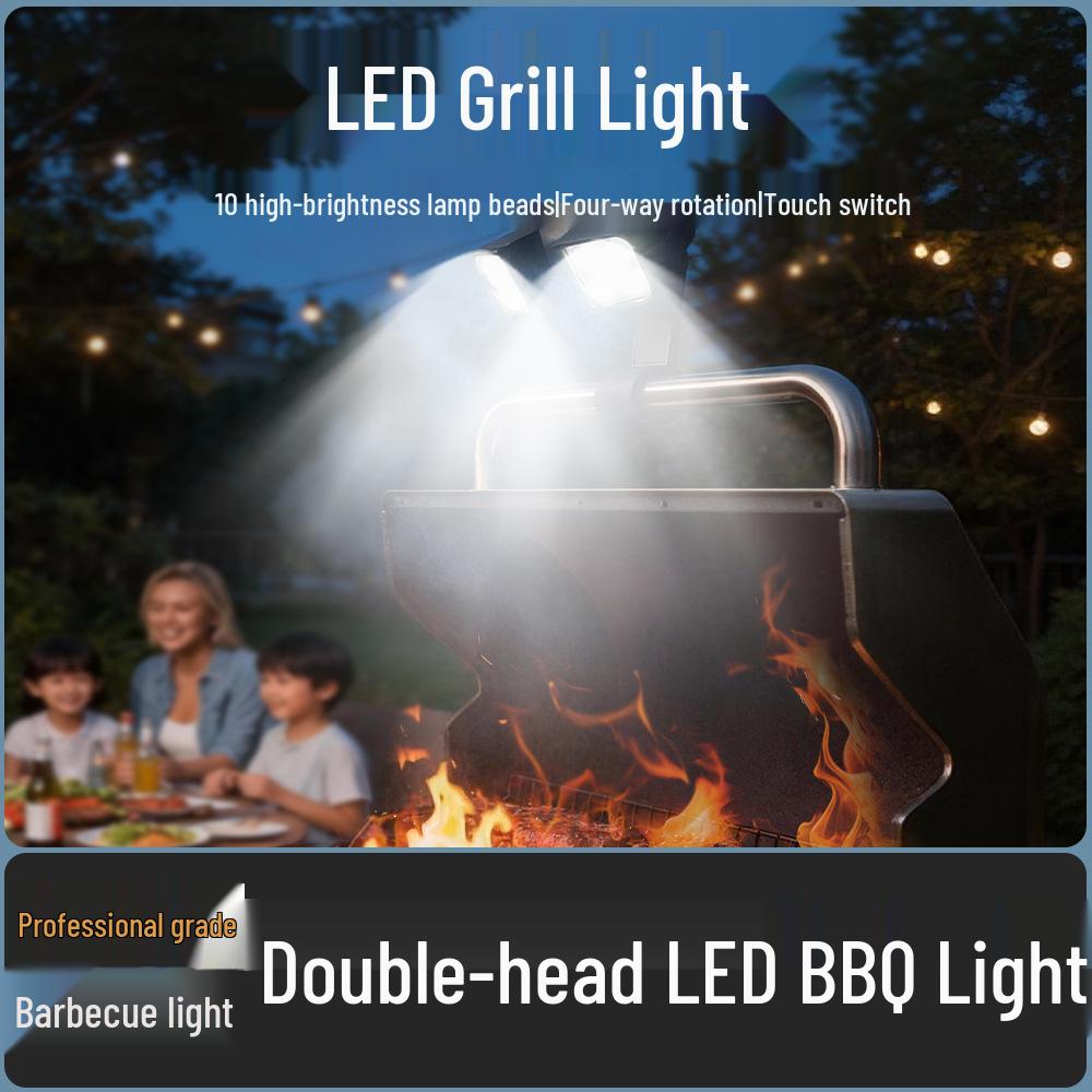 Светодиодный фонарь для гриля BBQ 360° с гибкой ножкой и 10 яркими светодиодами для использования на улице или на ночном рынке
