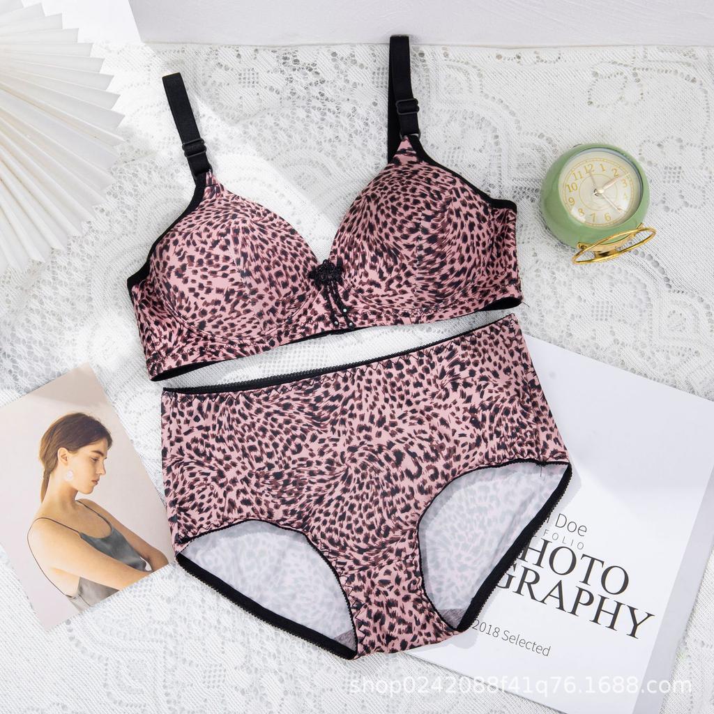 Нижнее белье сексуальный леопардовый принт большой размер сборка без стальной окантовки коллекция бюстгальтер тонкий антипровисающий дышащий женский бюстгальтер