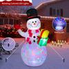 Inflatable Christmas Snowman Outdoor Decoration with LED Light Large Blow Up Snowman with Black Hat for Outside Yard Garden Lawn Party Decor