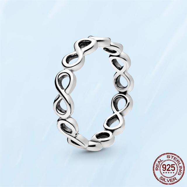 Женские кольца из стерлингового серебра 925 пробы, модное кольцо со сверкающими и полированными линиями, кольцо на палец для женщин, свадебное обручальное ювелирное изделие, подарок