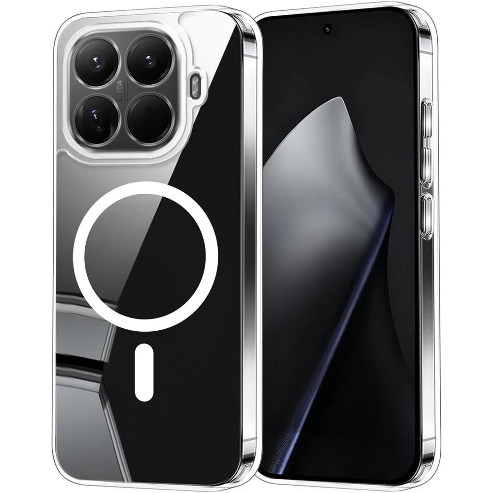 Чехол для Xiaomi 15T Pro 15T 14T 15 Pro 15 ULTRA Прозрачный Ударопрочный Для MagSafe Сильно Магнитный Силиконовый Тонкий Противоударный Чехол