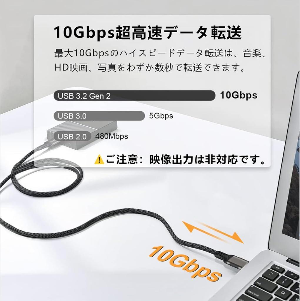 YITONGXXSUN 5 м Прямоугольный USB Type C USB Gen 10 Гбит/с Передача данных Нейлоновый Быстрая Зарядка Совместим с и Игровыми Консолями Кабель, 3.1 2, Передача, Плетеный, Зарядка,