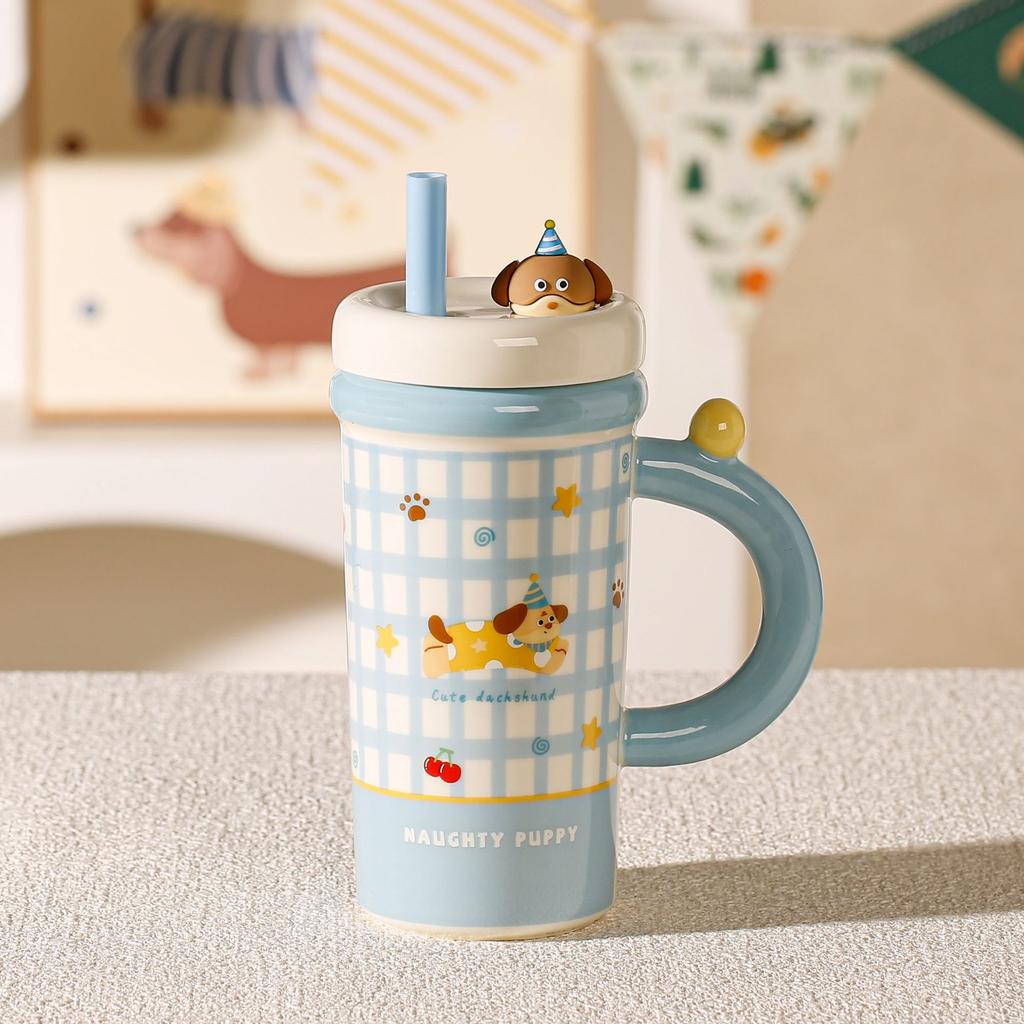 Девушка нишевая высокоценная кружка керамическая чашка с крышкой большая емкость чашка для воды кофейная чашка подарок на день рождения сувенир