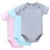 Baby 100% Cotton Short Sleeve Boys And Girls Summer Printing O Neck Snap Button Newborn Clothing