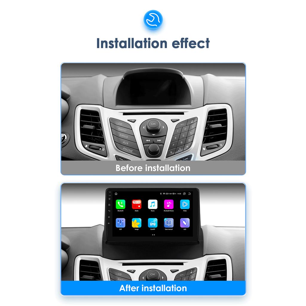 OSSURET 2din Android Автомагнитола для Ford Fiesta 2009 - 2017 Автомобильный Радио Мультимедиа Видео Плеер GPS Навигация Головное Устройство Carplay 4G WIFI Интеллектуальный Видеорегистратор