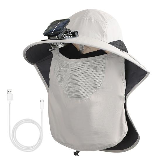 Мужская шляпа от солнца с двойным источником питания, широкополая шляпа от солнца с шалью, защитой лица, для рыбалки, походов, садоводства