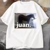 Juan Silly Horse on Balcony Dank Meme Pattern T-shirt Funny Unisex's Round Neck Casual Short Sleeve T-shirt Summer Top