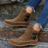 Winter Fashion Suede Women Chelsea Boots Ladies Button Design Ankle Casual Shoes Female Flats Botas Mujer Plus Size 43