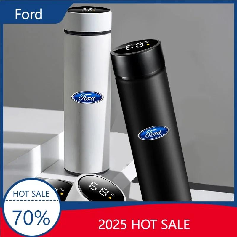 Focus Hot For Ford Intelligent Car Thermos Cup Tea Coffee Vacuum Flask Temperature Display Water Bottle For Ford Focus 3 2015-20