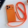 Чехол-кошелек на шею однотонный для iphone 17 Air 16 15 14 Plus 13 Pro Max Роскошный ударопрочный силиконовый мягкий ТПУ задняя крышка