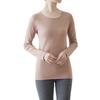 Belle Maison Long Sleeve Cotton Crew Neck Warm Inner Soft Size L Women's Shirt, Hotcot, Mocha,
